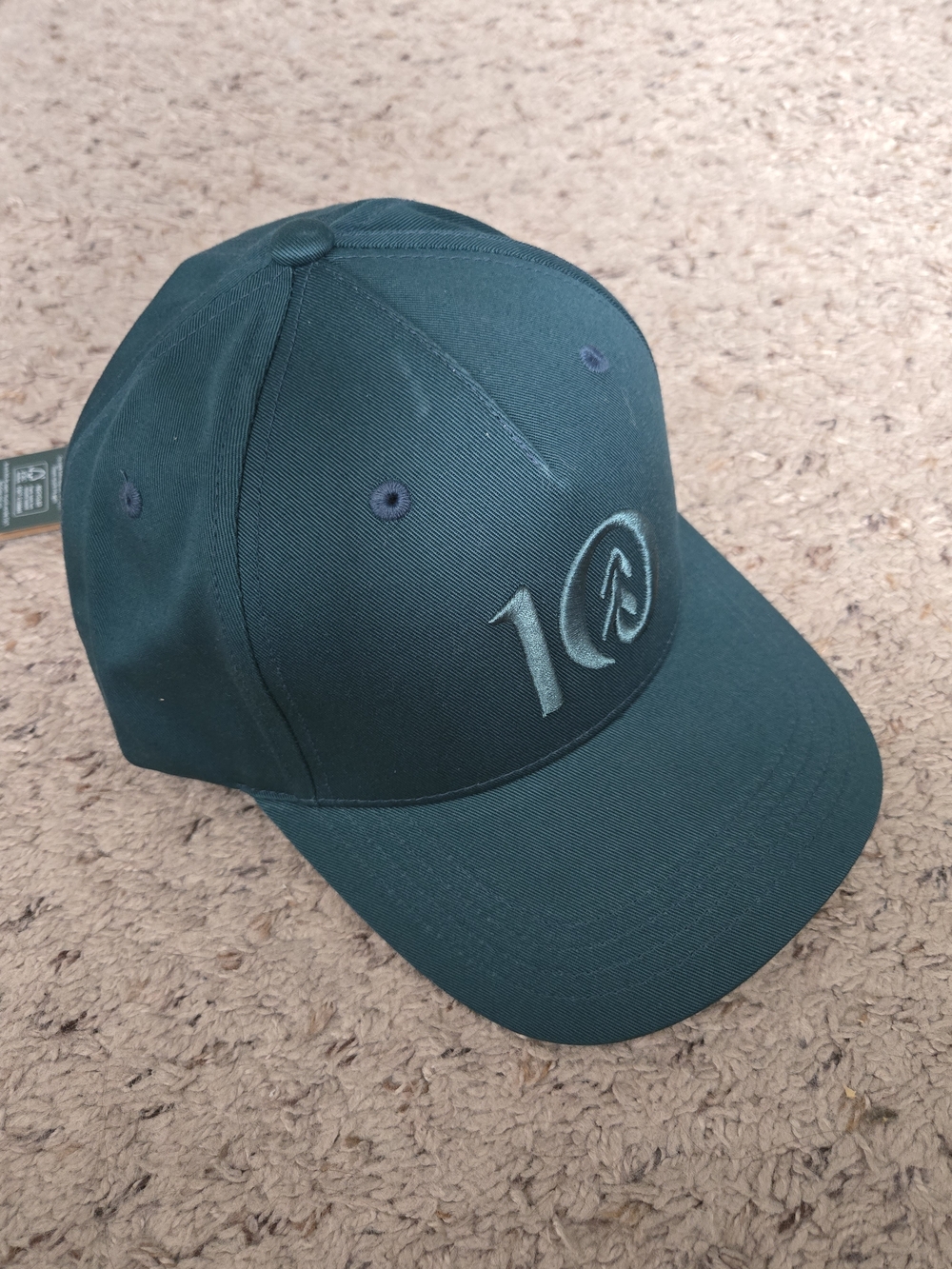 Tentree Dark Green Baseball Cap with Embroidered '10' Logo